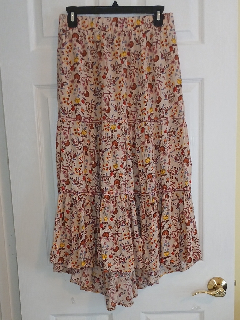 Democracy Boho Tiered Floral High Low Skirt Women's Small